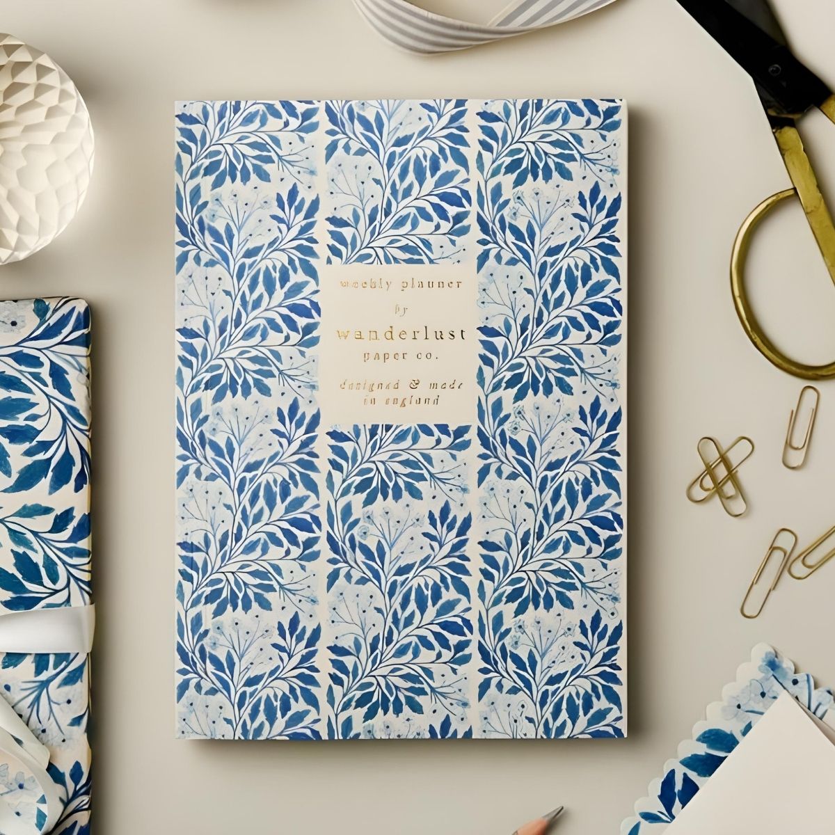 Wanderlust Paper Co. Blue Flora Weekly Planner