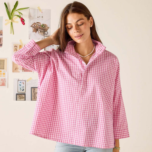 Mersea Emerson Top - Pink Gingham