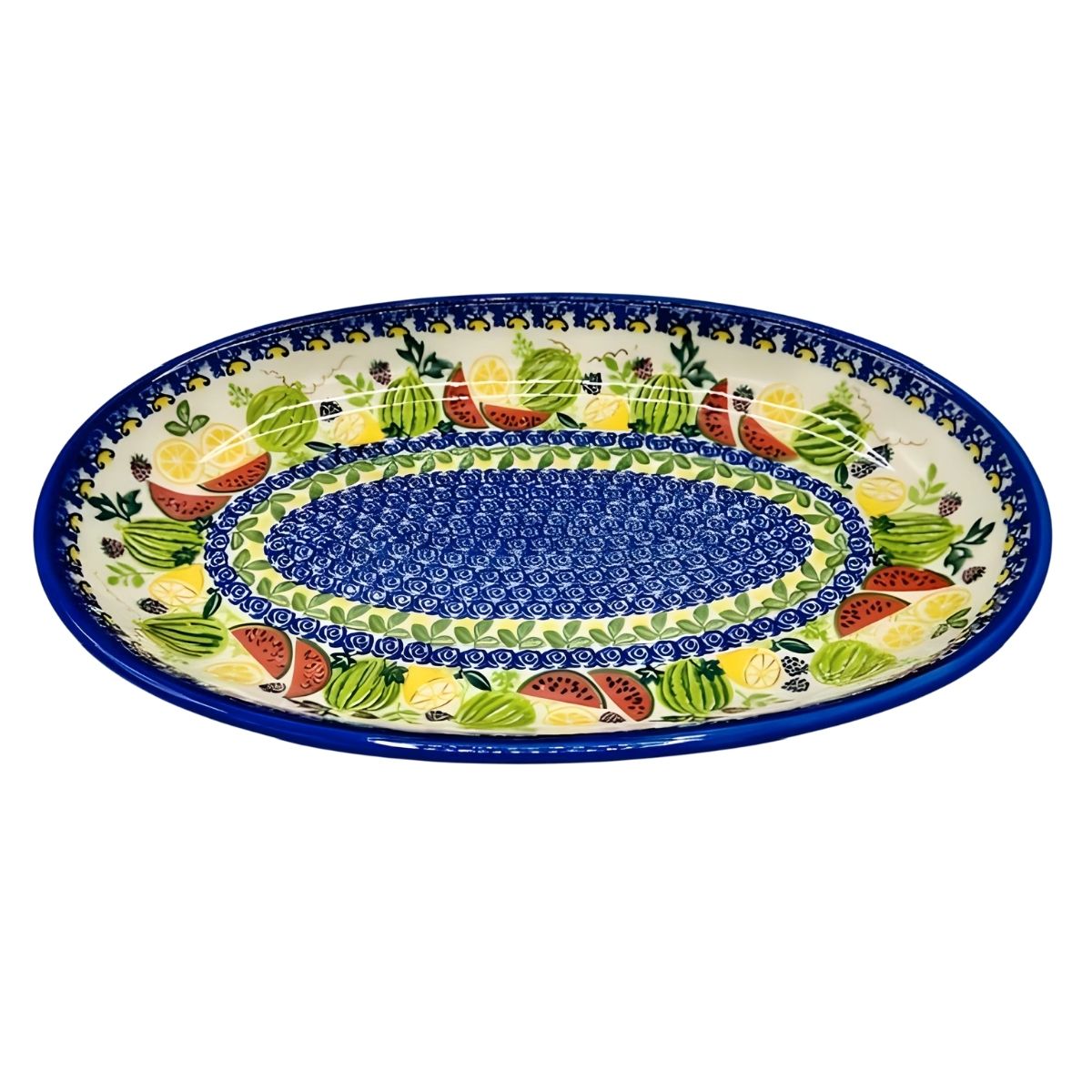 Polish Pottery Watermelon Large Oval Platter
