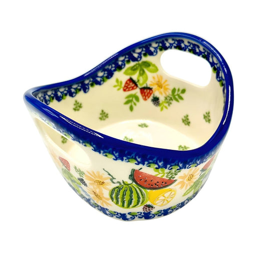 Polish Pottery Watermelon Small Basket