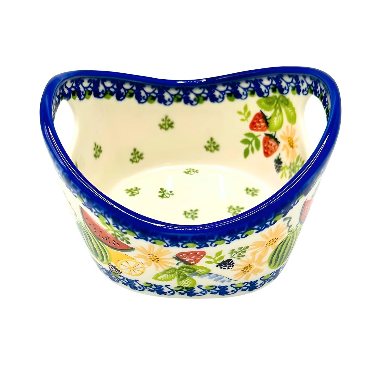 Polish Pottery Watermelon Small Basket
