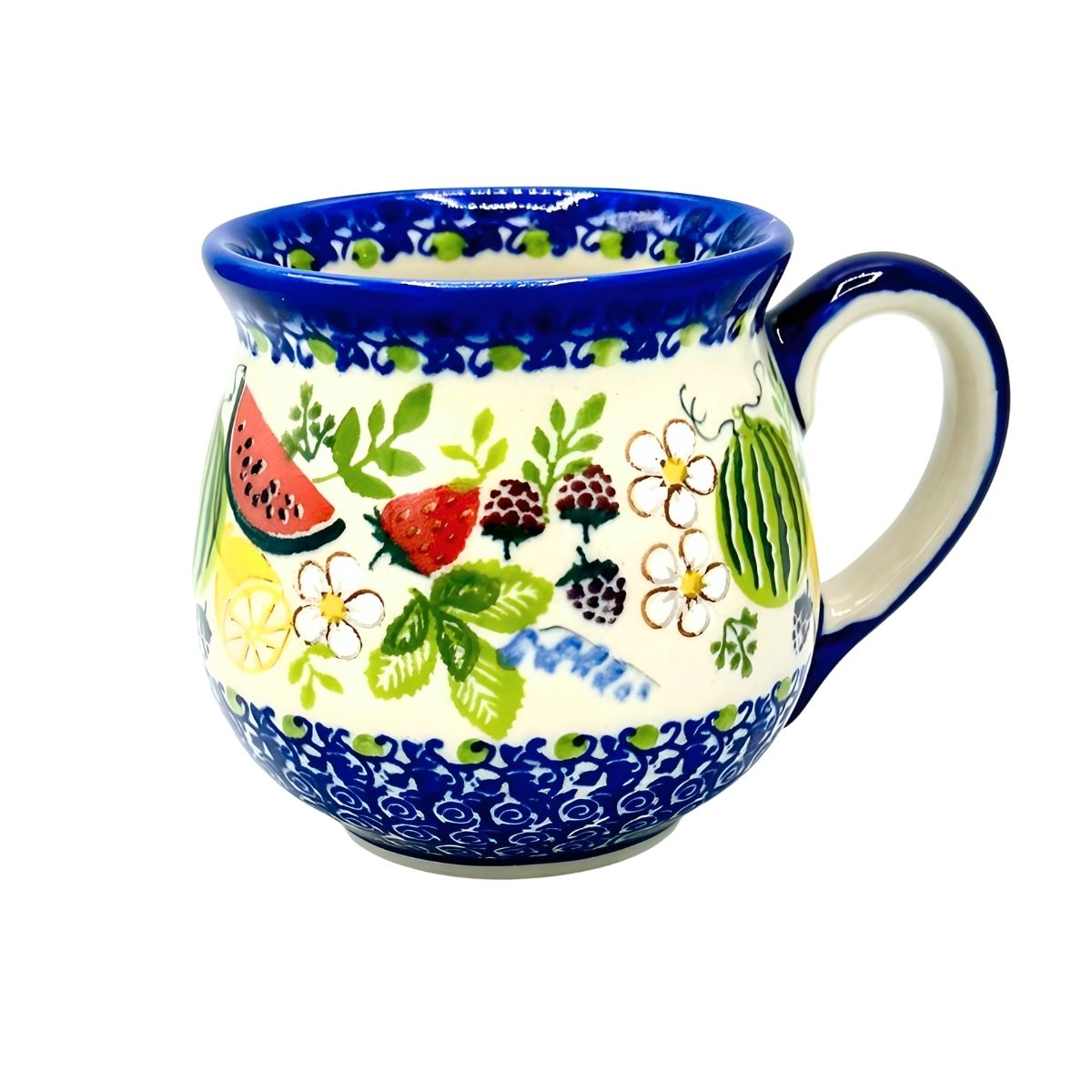 Polish Pottery Watermelon Bubble Mug