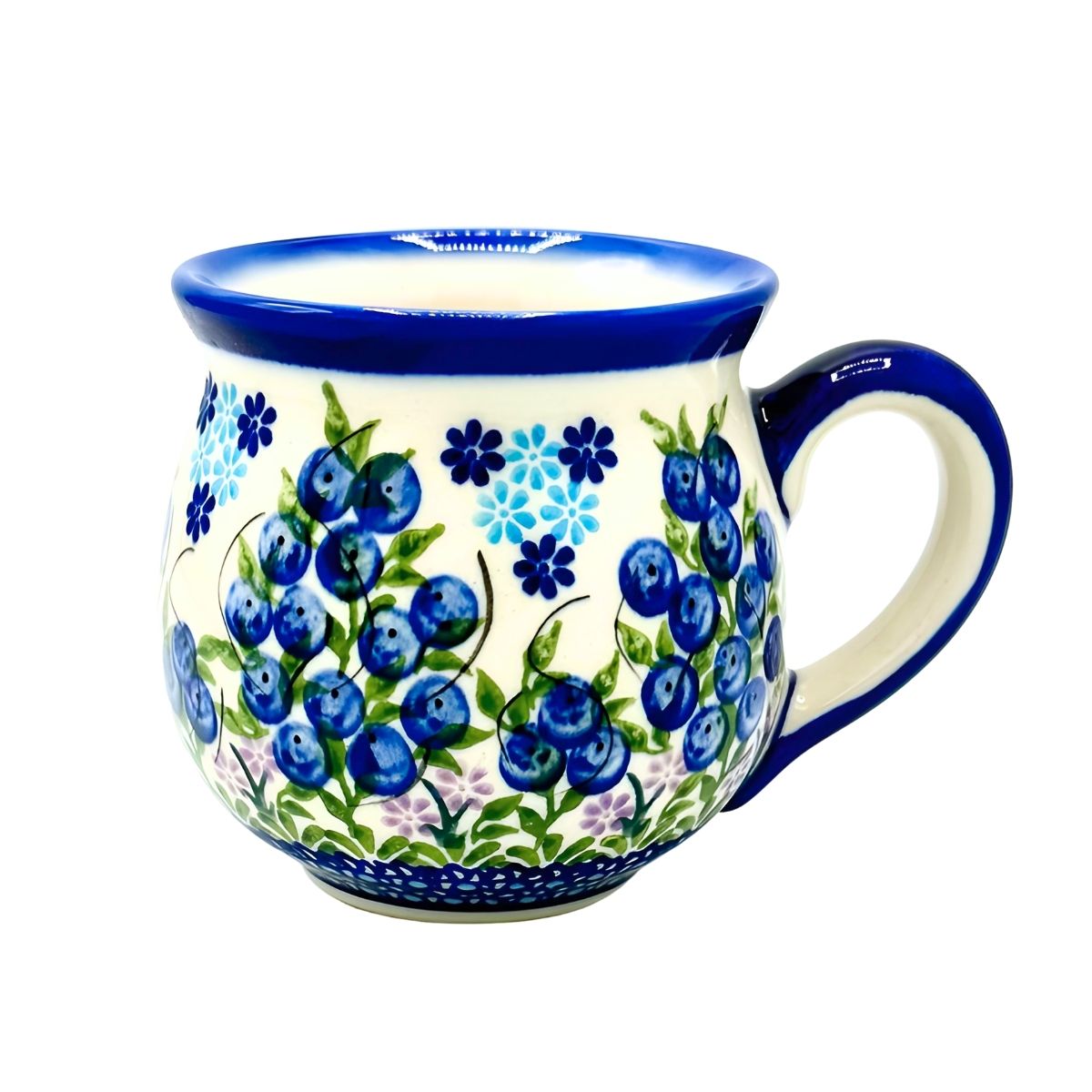 Polish Pottery Blueberries Bubble Mug