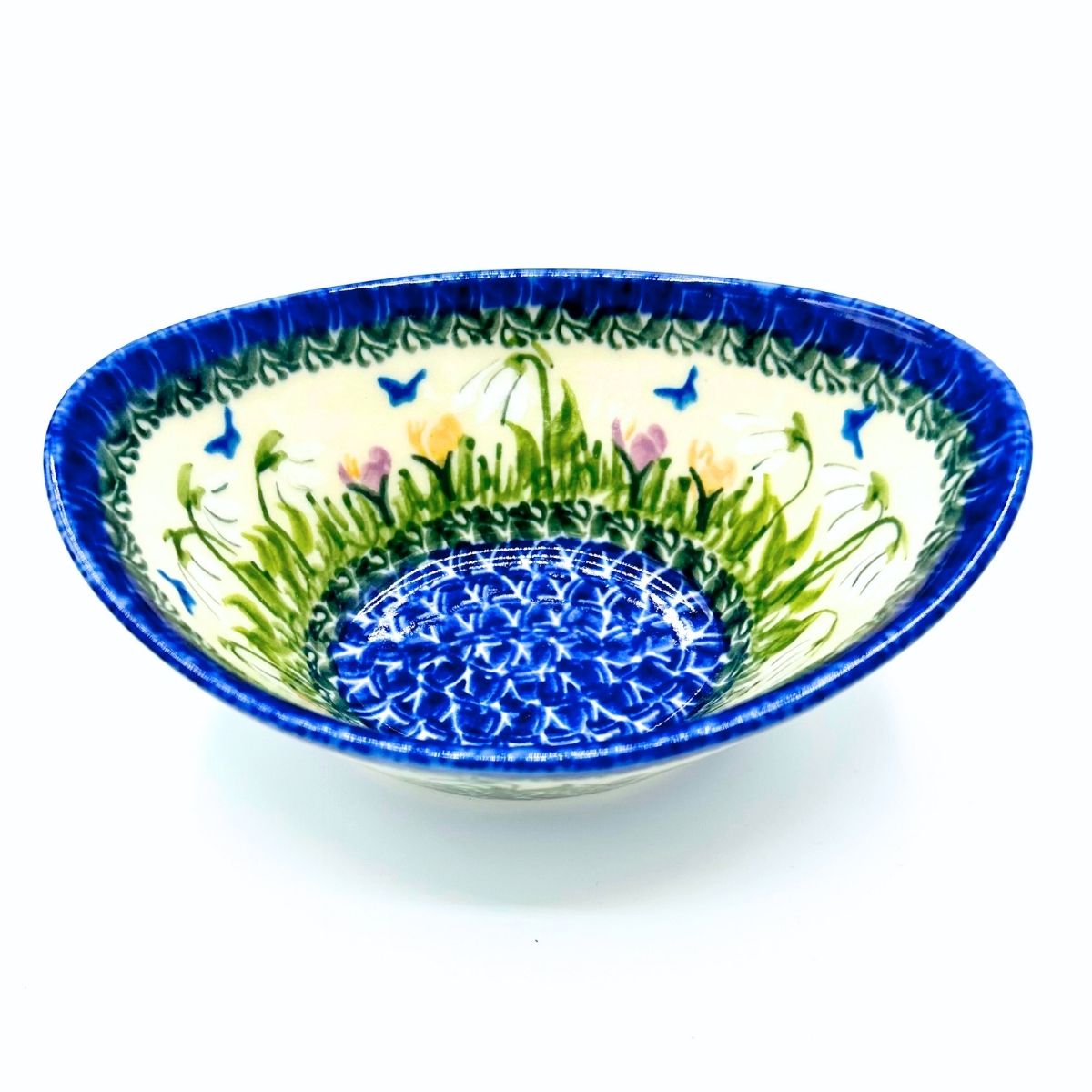 Polish Pottery Snowdrop Floral Tub Bowl