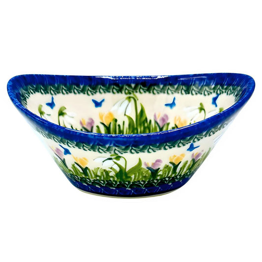 Polish Pottery Snowdrop Floral Tub Bowl
