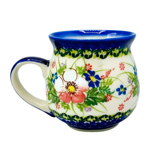 Polish Pottery Pink Flower XL Bubble Mug