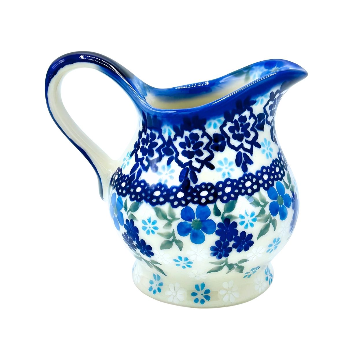 Polish Pottery Blue Floral Allegro Creamer