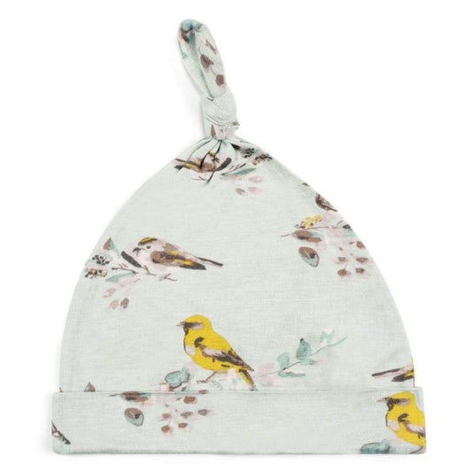 Milkbarn Bamboo Knotted Beanie Hat - Birds