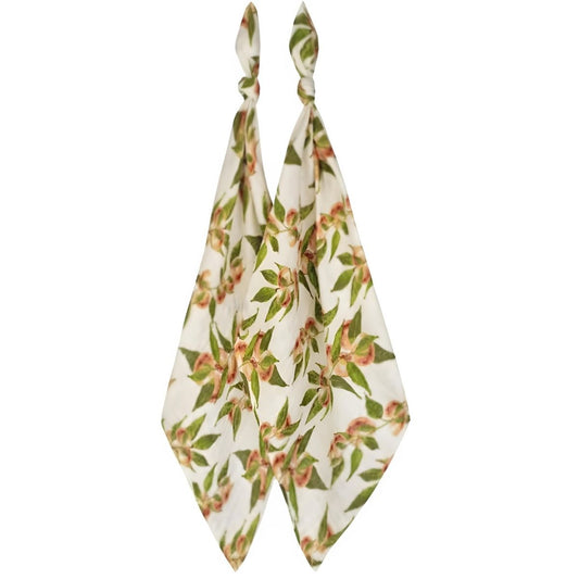 Milkbarn Peaches Organic Cotton Two-Piece Burp Cloth Set