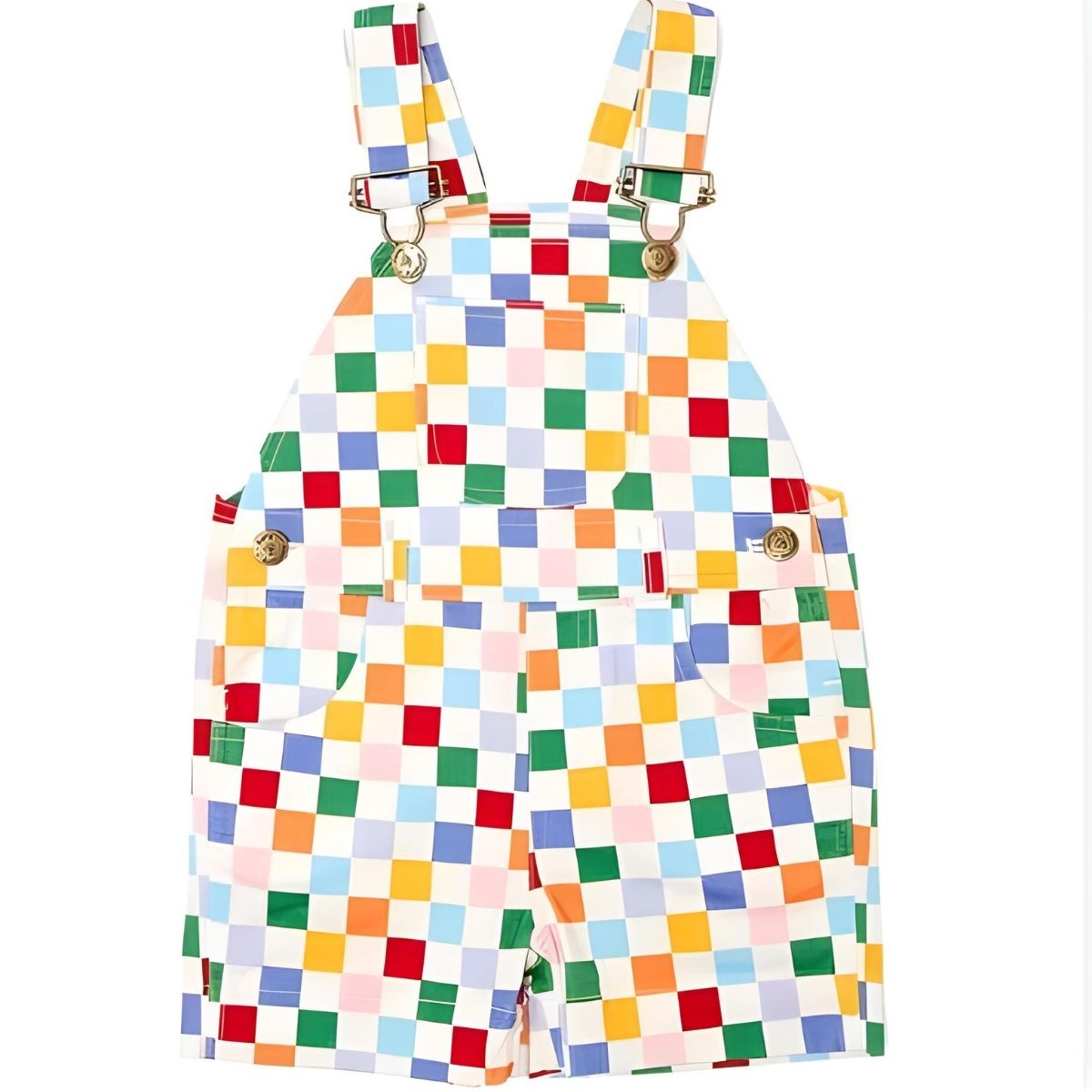 Dotty Dungarees Checkerboard Shorts - Harlequin
