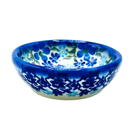 Polish Pottery Blue Floral Mini Bowl