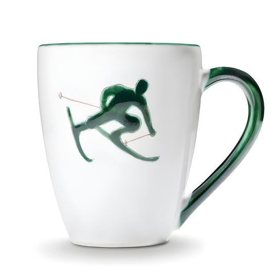 Gmundner Keramik Green Toni, the Skier Breakfast Cup Max