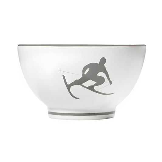 Gmundner Keramik Grey, Toni the Skier Large Cereal Bowl