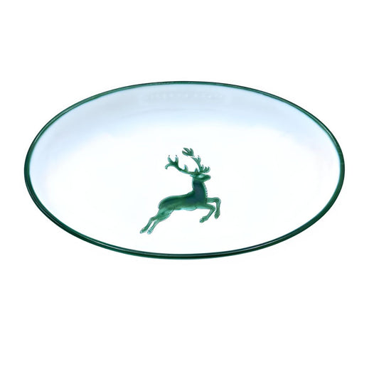 Gmundner Keramik Green Deer Oval Bowl - Retired