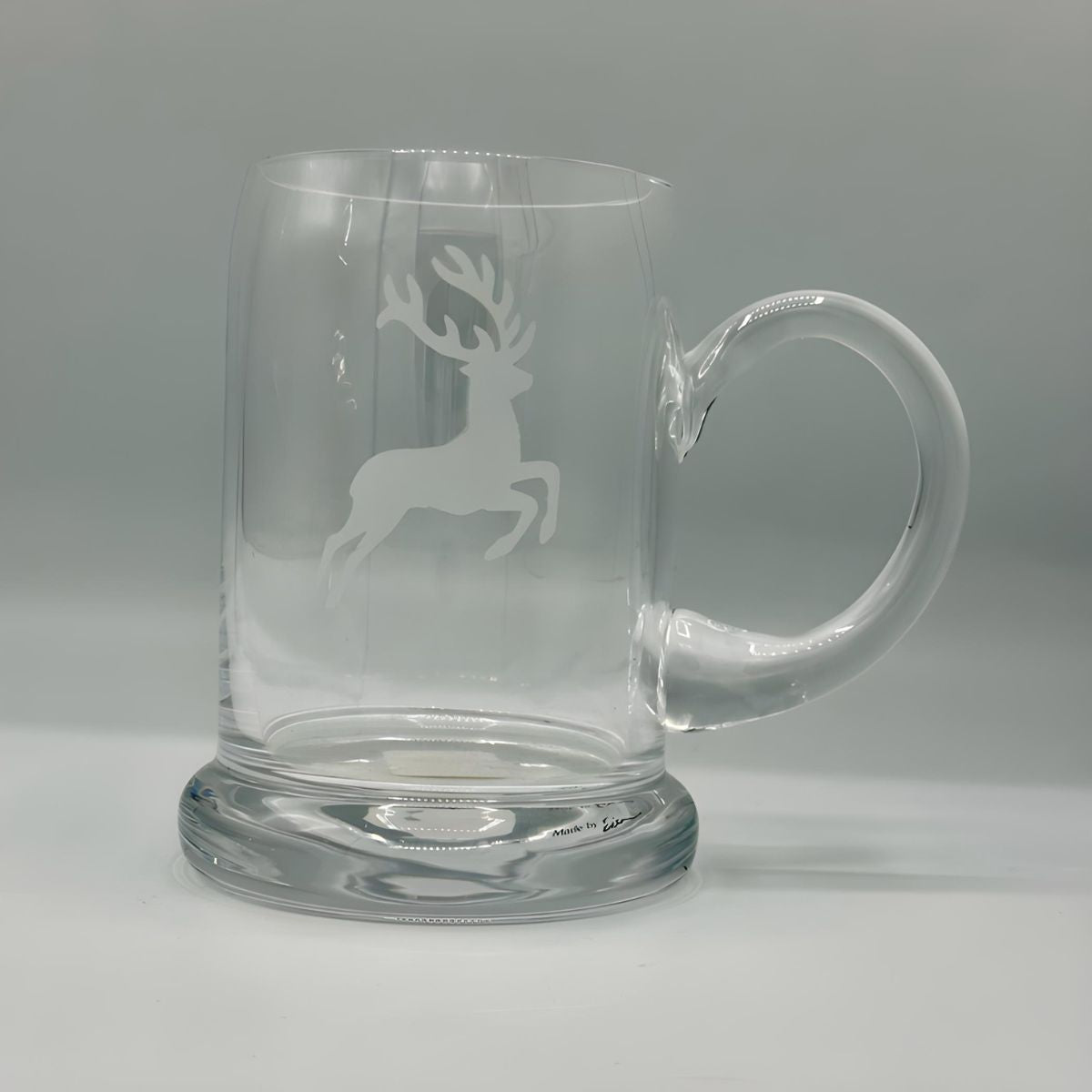 Gmundner Keramik Glass Beer Mug with Etched Deer - Retired - LAST ONE