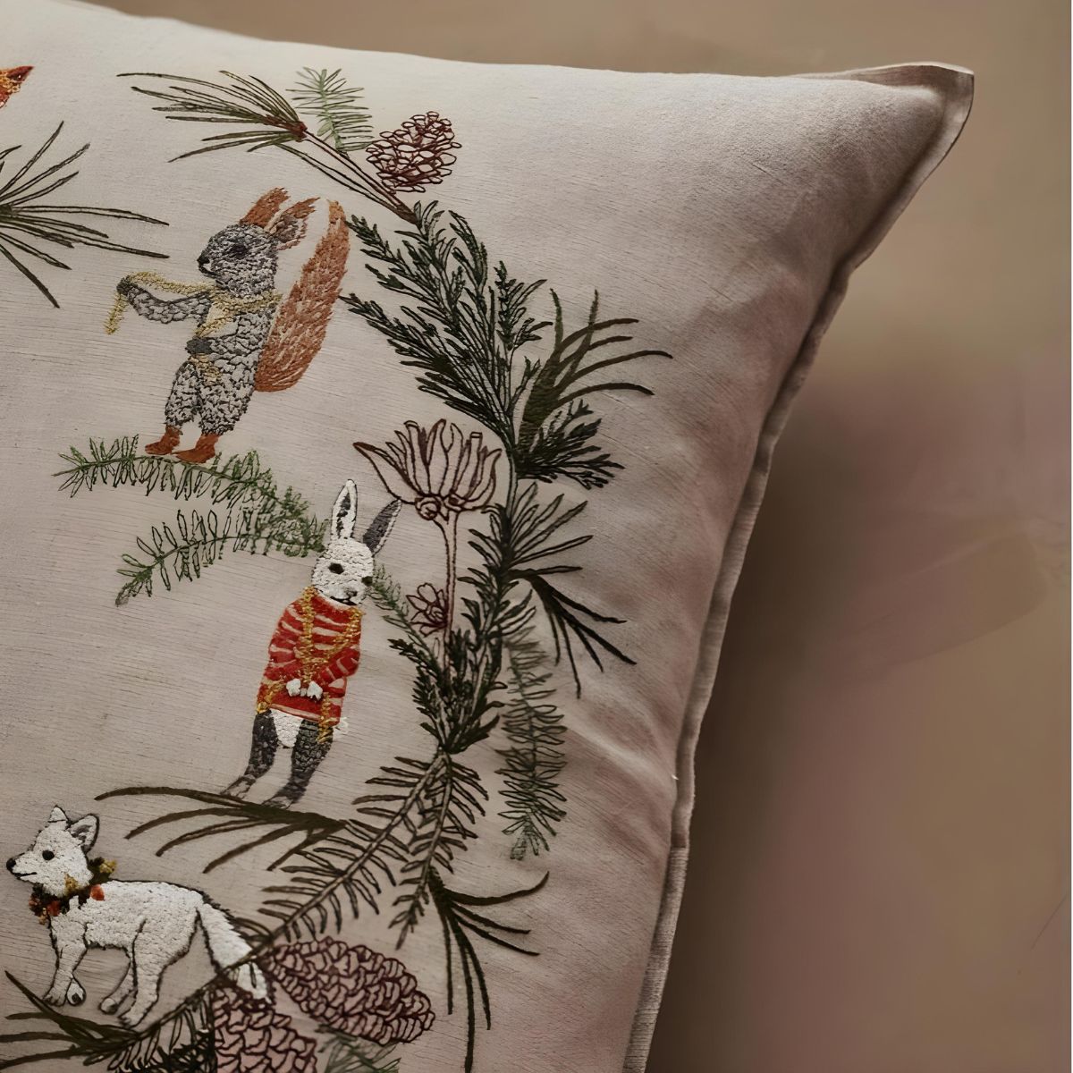 Coral & Tusk Tree Trimmers Wreath Pillow