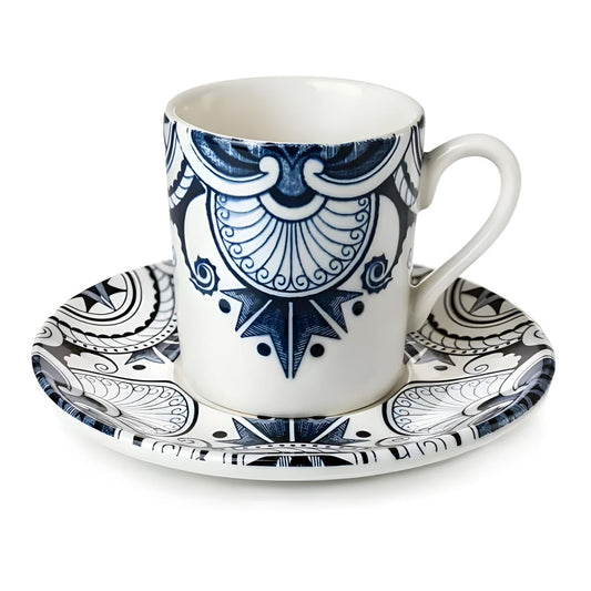 Burleigh Ink Blue Palisade Espresso Cup & Saucer