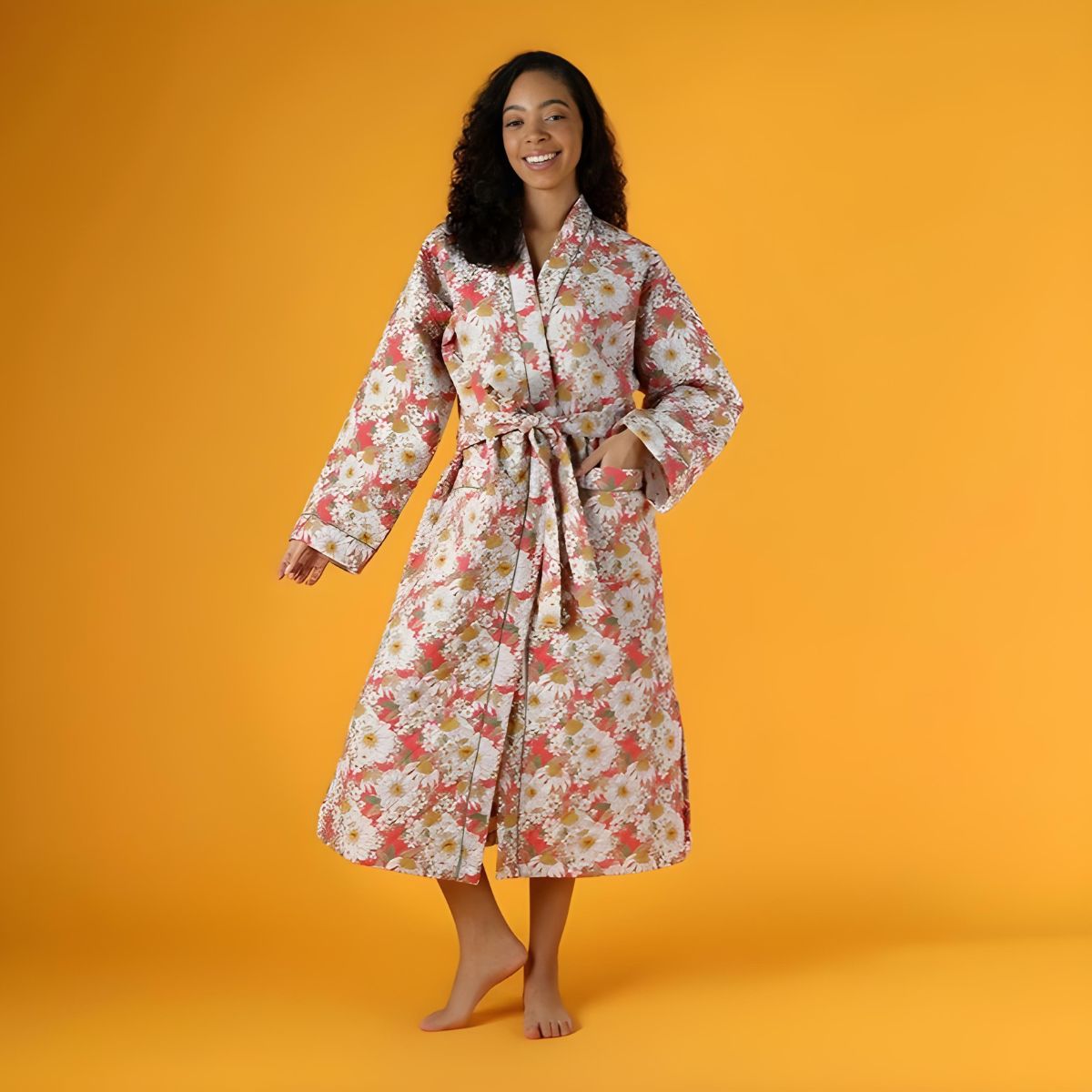 Mahogany Lucy Quilted Robe - Multi