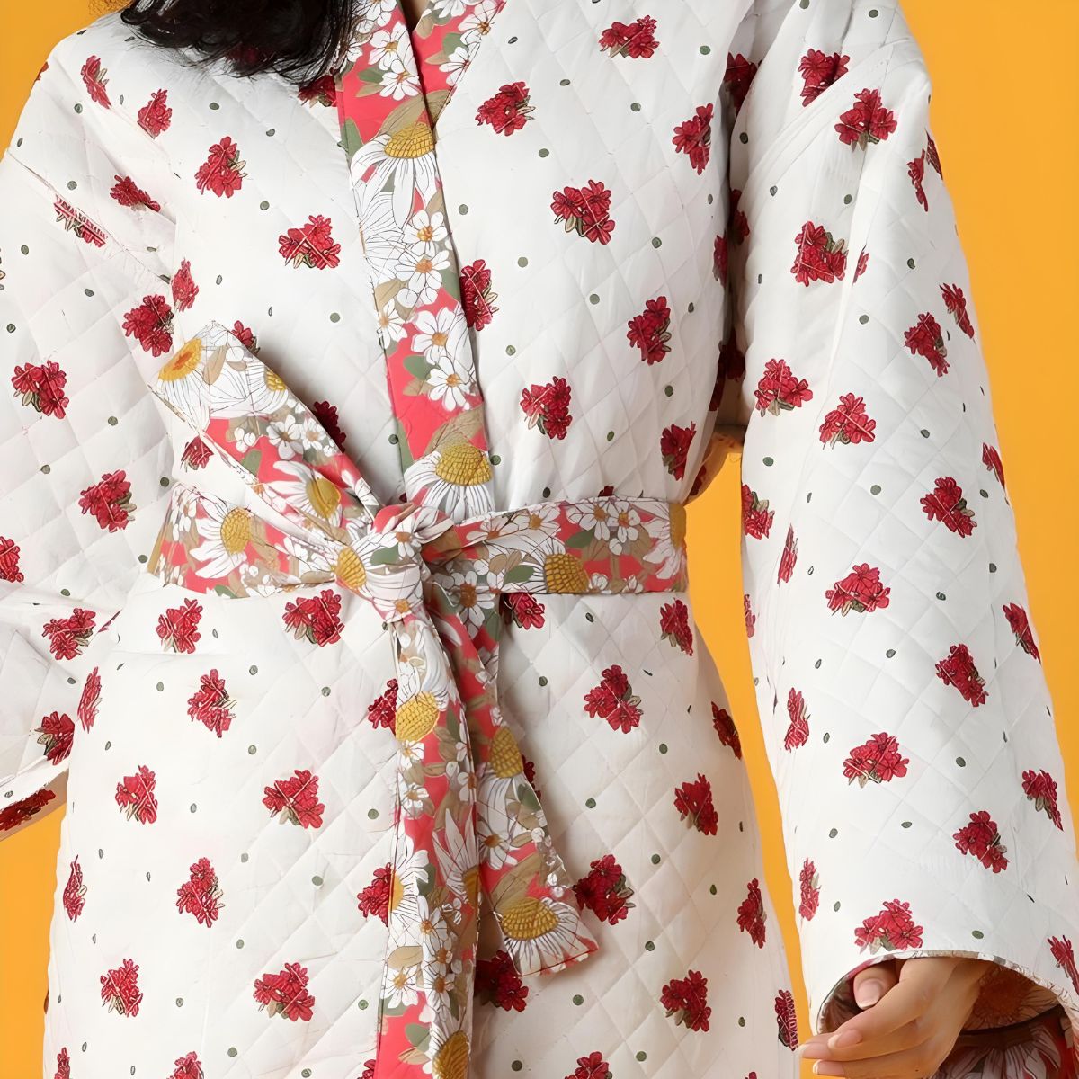 Mahogany Lucy Quilted Robe - Multi