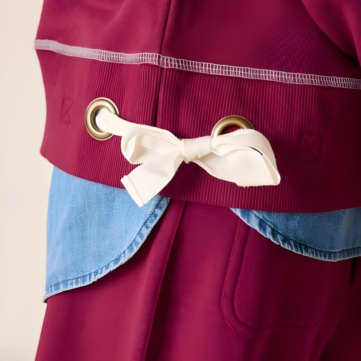 Mersea Frenchie Tie Side Crewneck - Winterberry