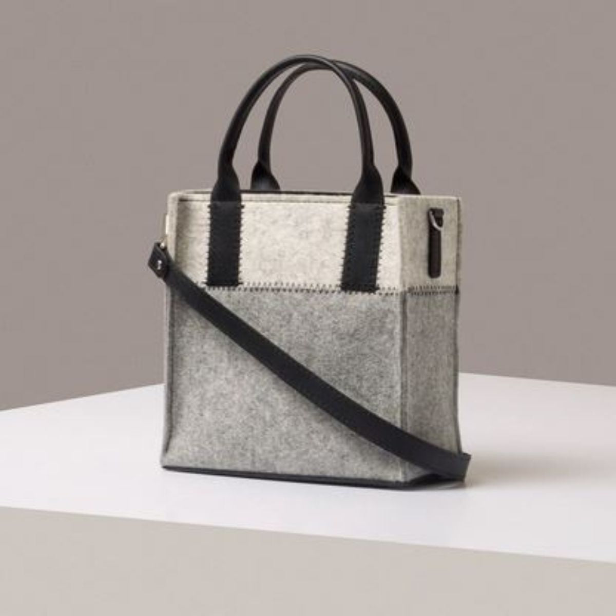 Graf Lantz Jaunt Mini Merino Wool Tote Granite, Heather White & Black
