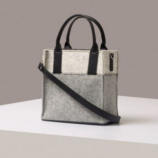 Graf Lantz Jaunt Mini Merino Wool Tote Granite, Heather White & Black