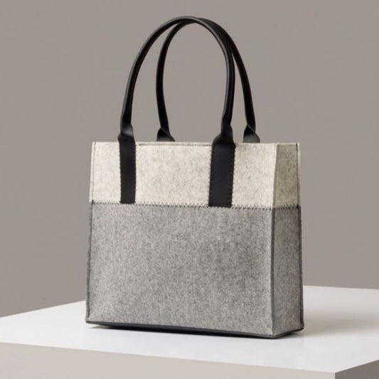 Graf Lantz Jaunt Midi Merino Wool Tote Granite, Heather White & Black