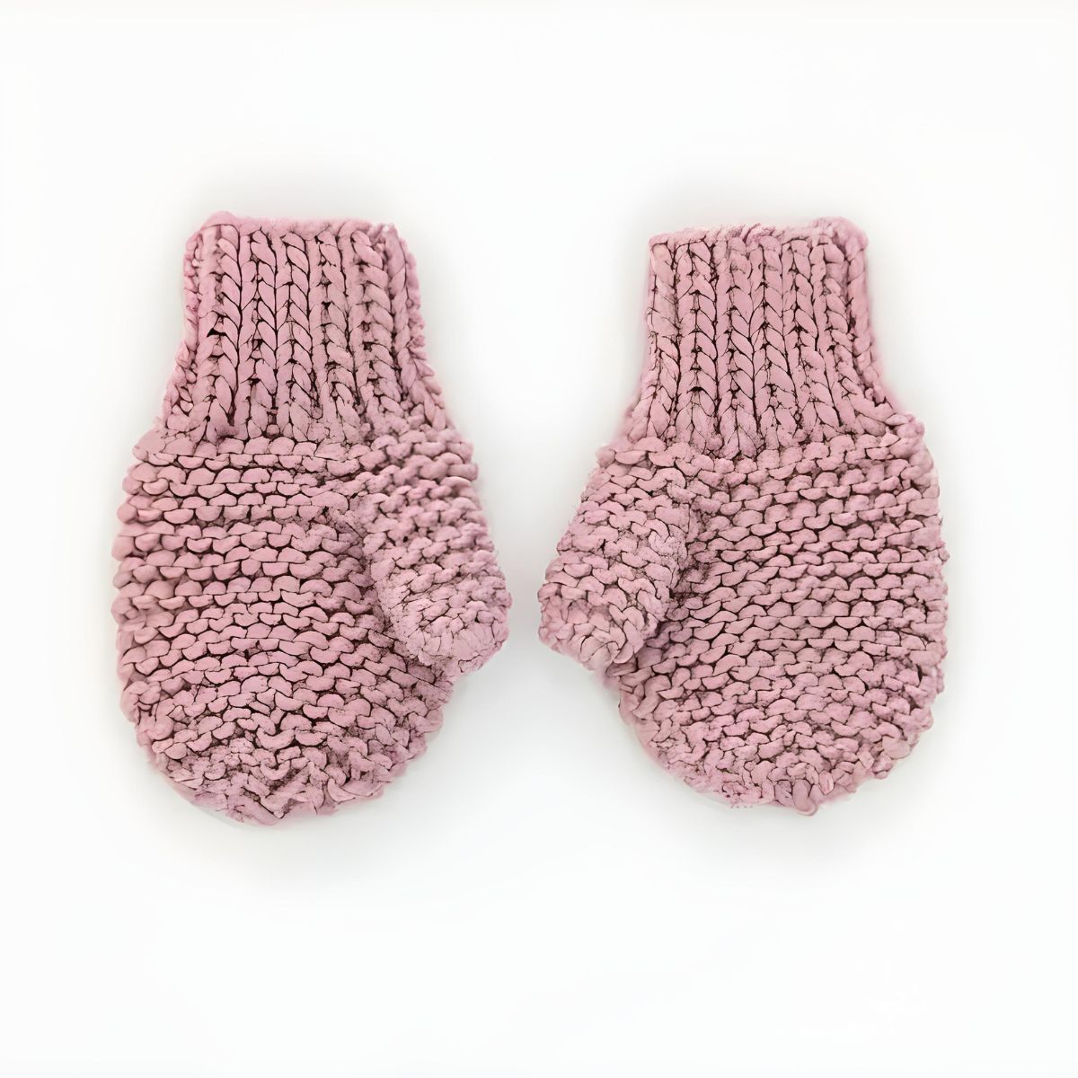 Huggalugs Garter Stitch Baby Mittens - 6-24 months