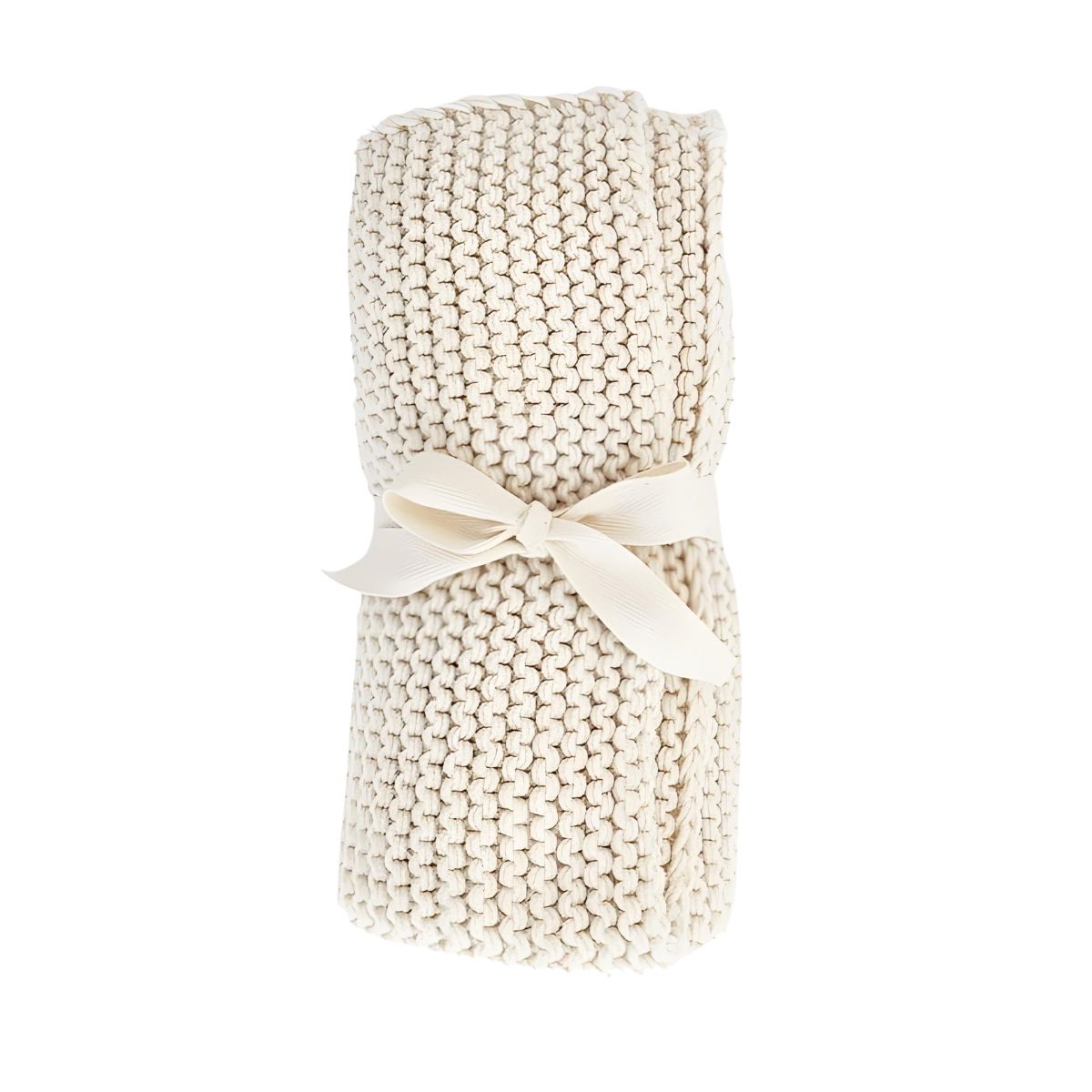 Huggalugs Natural Garter Garter Stitch Knit Baby Blanket