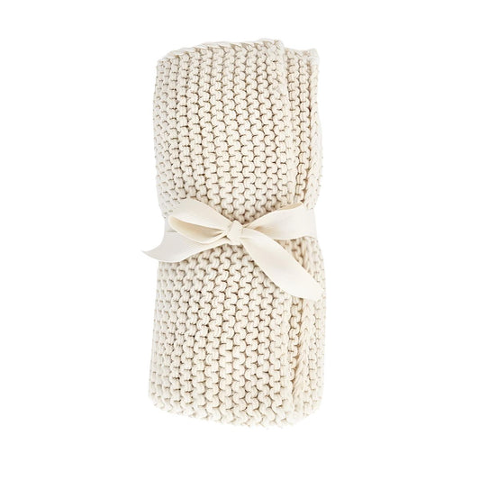 Huggalugs Natural Garter Garter Stitch Knit Baby Blanket