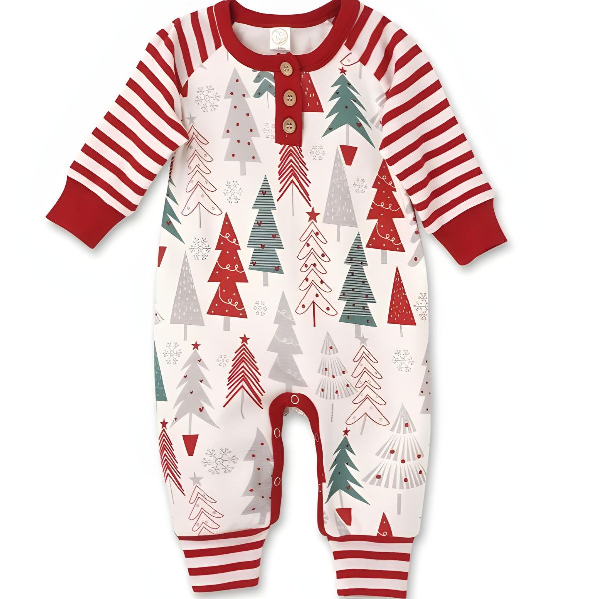 Tesa Babe Christmas Tree Baby Romper – Soft Cotton Holiday Outfit - 9-12mo