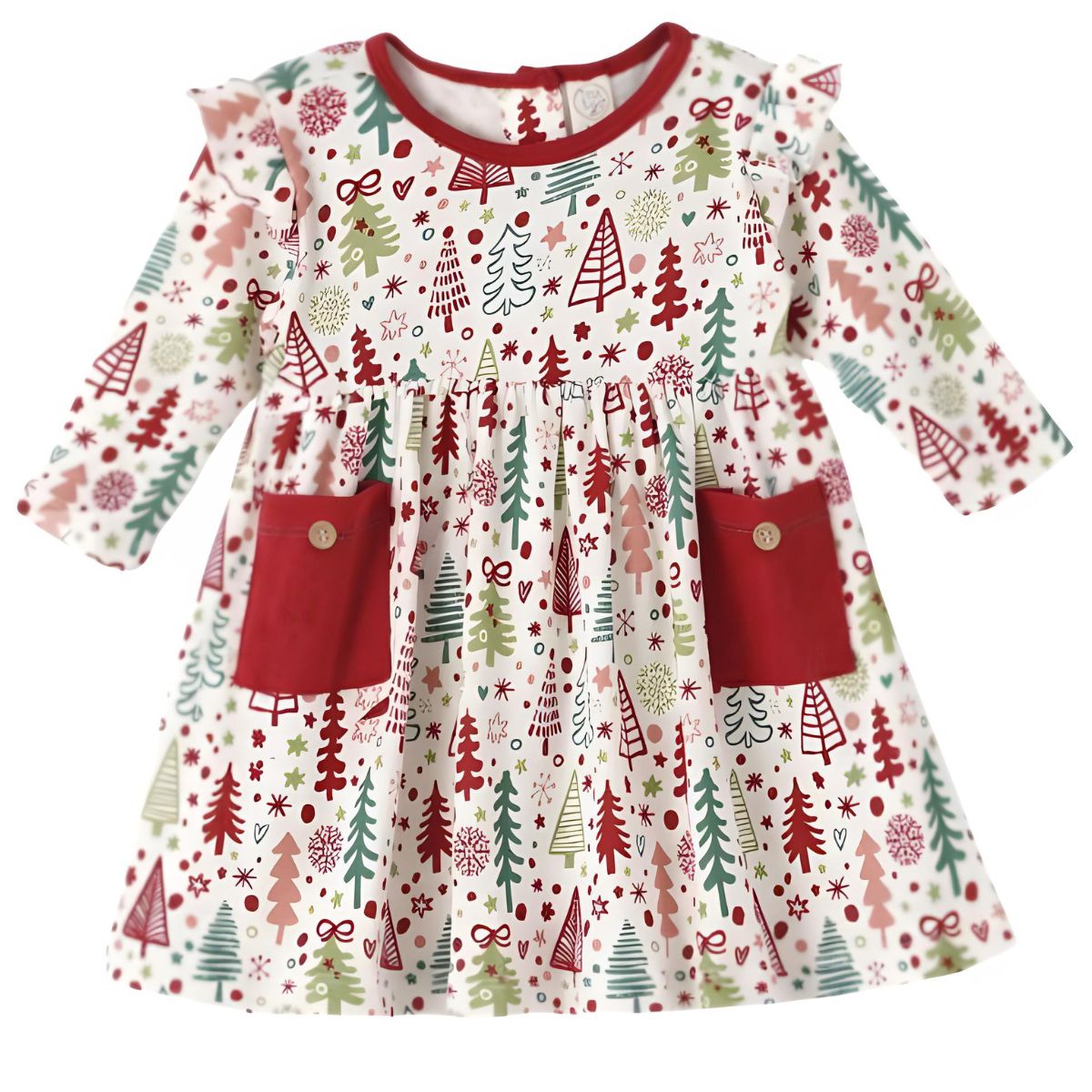Tesa Babe Cozy Christmas Pocket Dress - 12-18mo