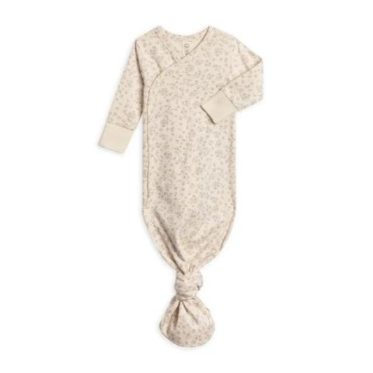 Colored Organics Newborn Indy Kimono Gown - Maria Floral / Lilla