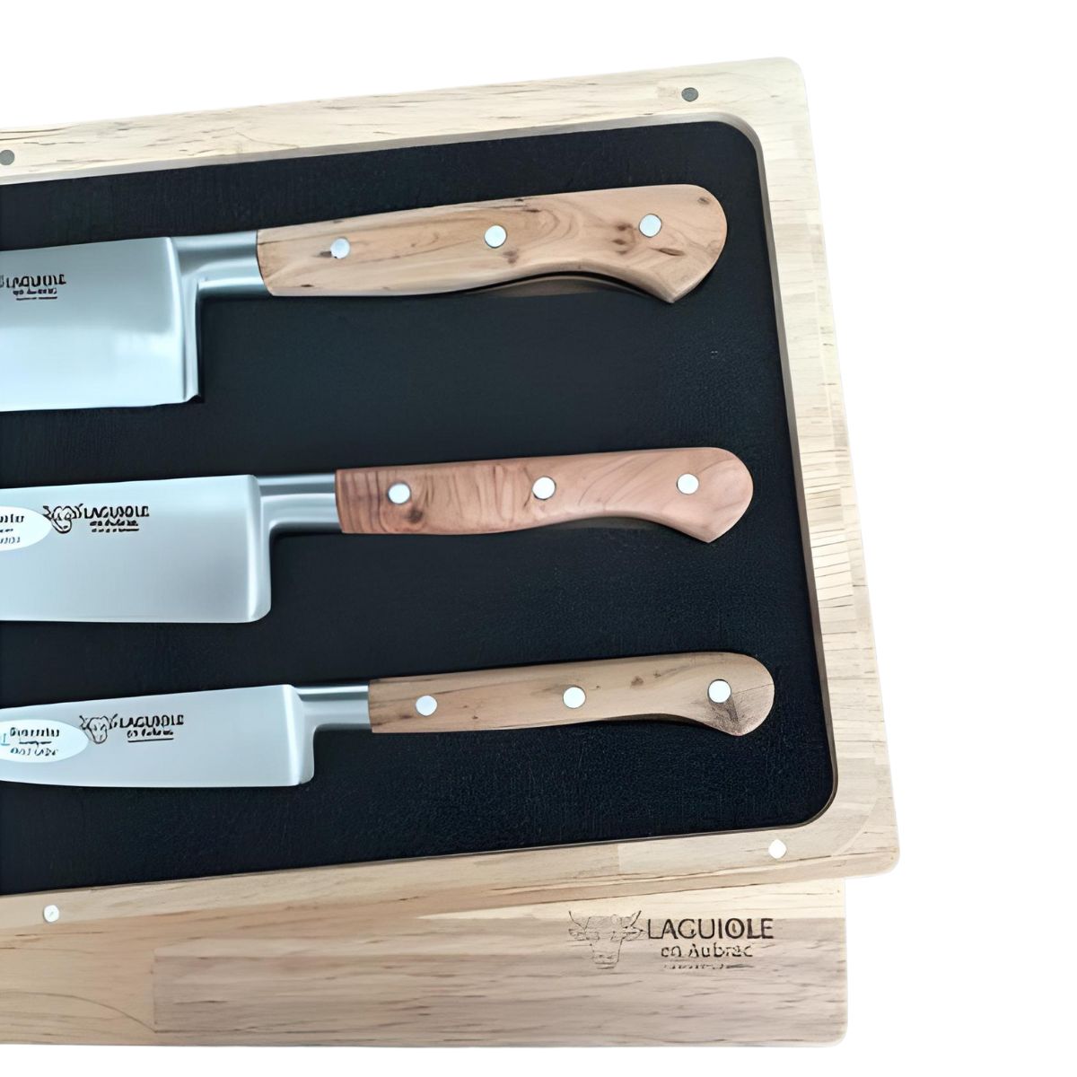 Laguiole en Aubrac Set of 3 Juniper Kitchen Knives