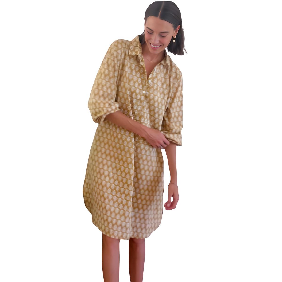 ... and for Good Boyfriend Long Sleeve ShirtDress - Bee Happy Honeycomb