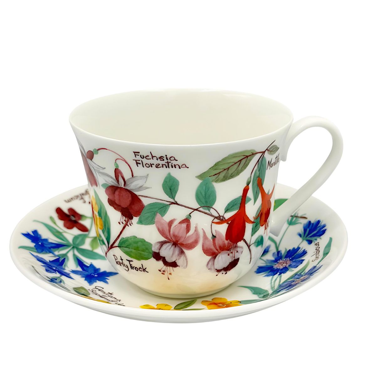 Roy Kirkham Garden Flowers Fine Bone China Large Breakfast Cup & Saucer