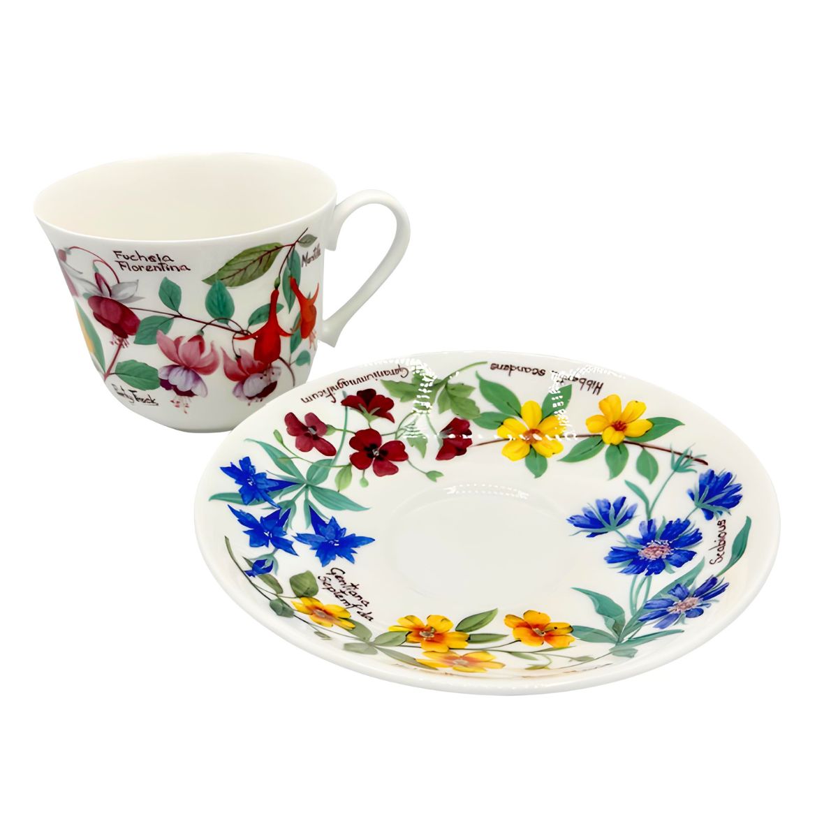 Roy Kirkham Garden Flowers Fine Bone China Large Breakfast Cup & Saucer