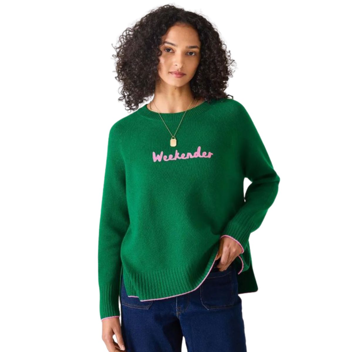 Mersea Banff Crewneck "Weekender" -  Clovers and Flamingos