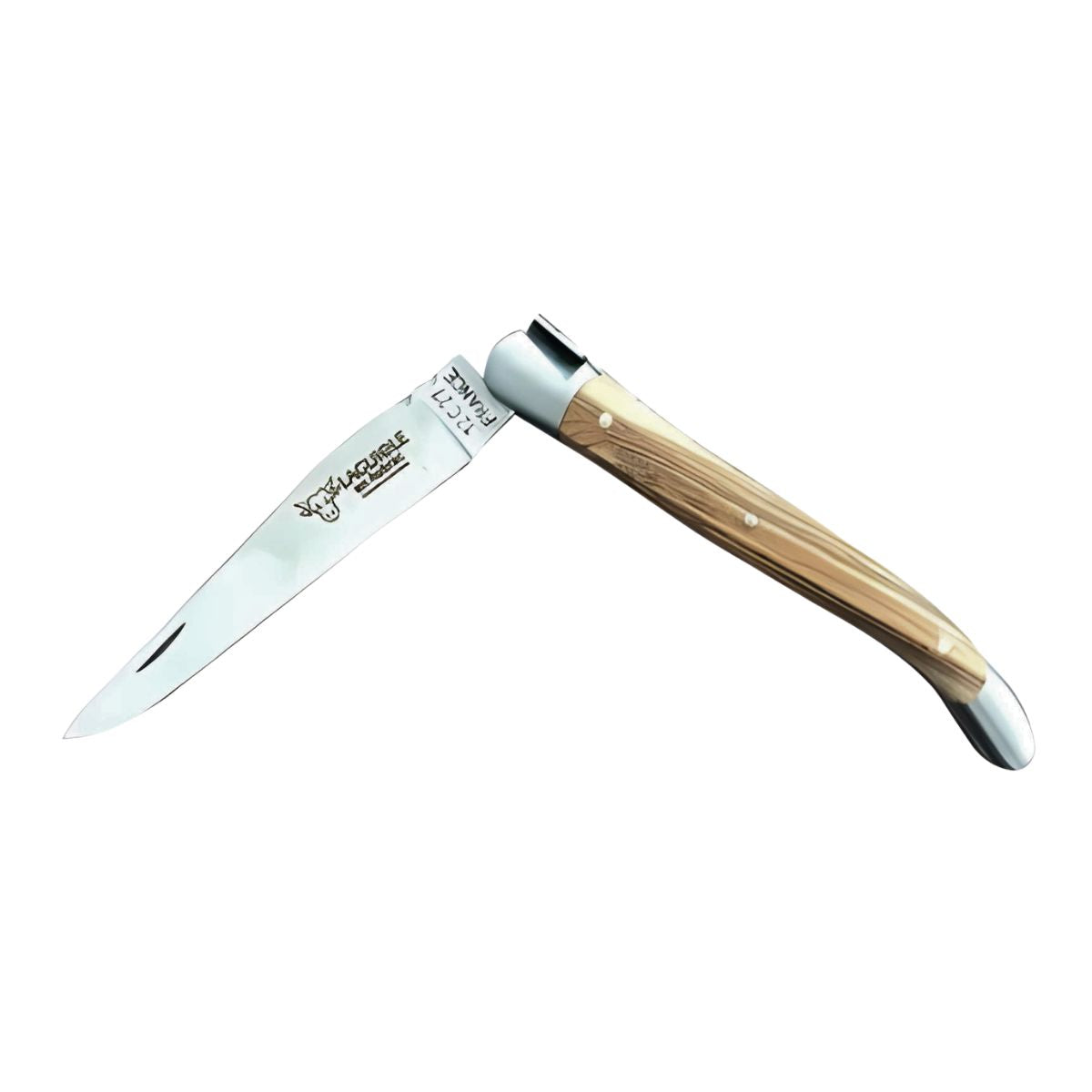 Laguiole en Aubrac Handcrafted Plated Multipurpose Knife, Olivewood Handle - Medium