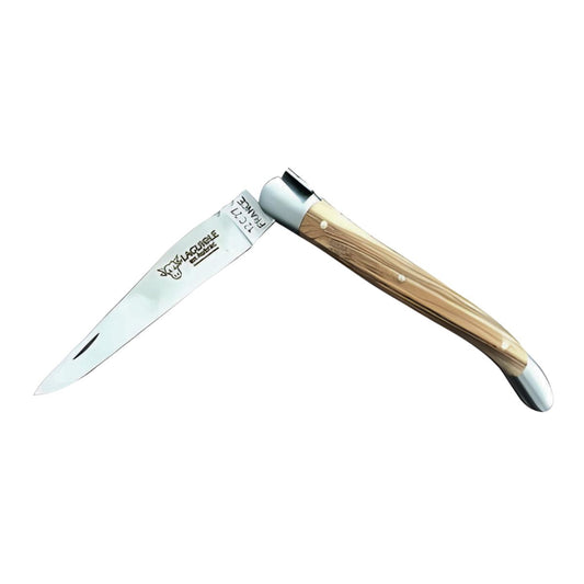 Laguiole en Aubrac Handcrafted Plated Multipurpose Knife, Olivewood Handle - Medium