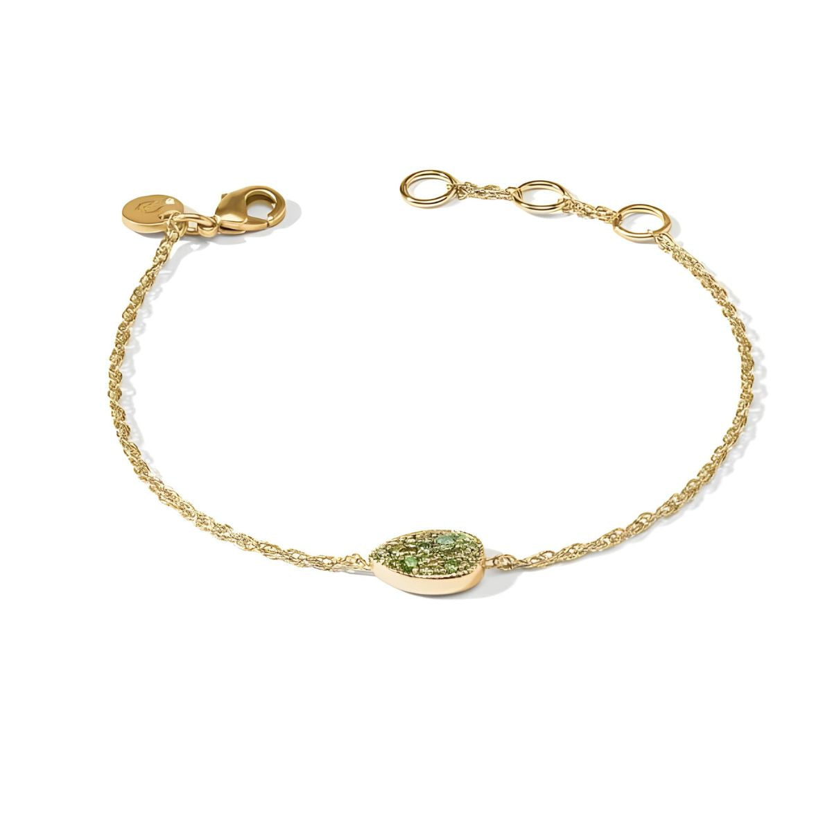 Julie Vos Pavé Teardrop Delicate Bracelet - Peridot Green