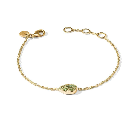 Julie Vos Pavé Teardrop Delicate Bracelet - Peridot Green