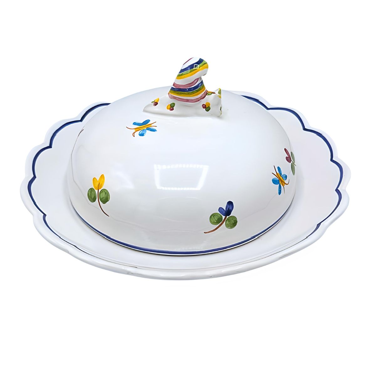 Faienceries D'Art de Malicorne Mille Fleurs Covered Butter/Cheese Dish - Retired
