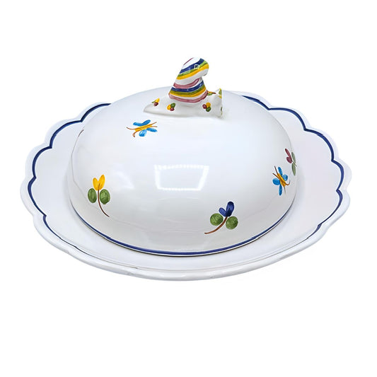 Faienceries D'Art de Malicorne Mille Fleurs Covered Butter/Cheese Dish - Retired