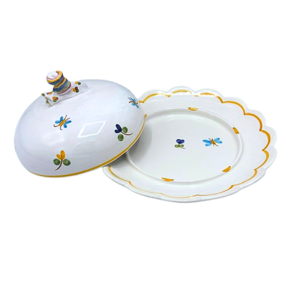 Faienceries D'Art de Malicorne Mille Fleurs Covered Butter/Cheese Dish - Retired