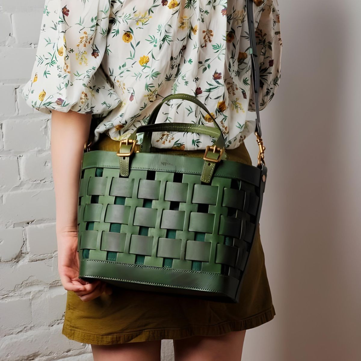 Uppdoo Venture Basket Tote - Pine