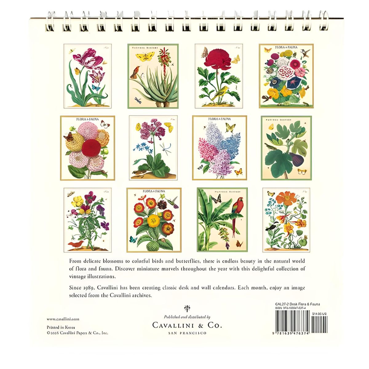 Cavallini Flora & Fauna 2027 Desk Calendar