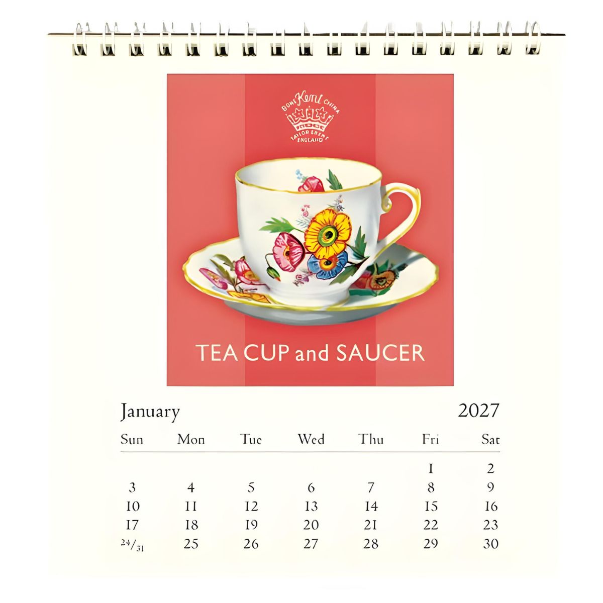 Cavallini Tea Time 2027 Desk Calendar