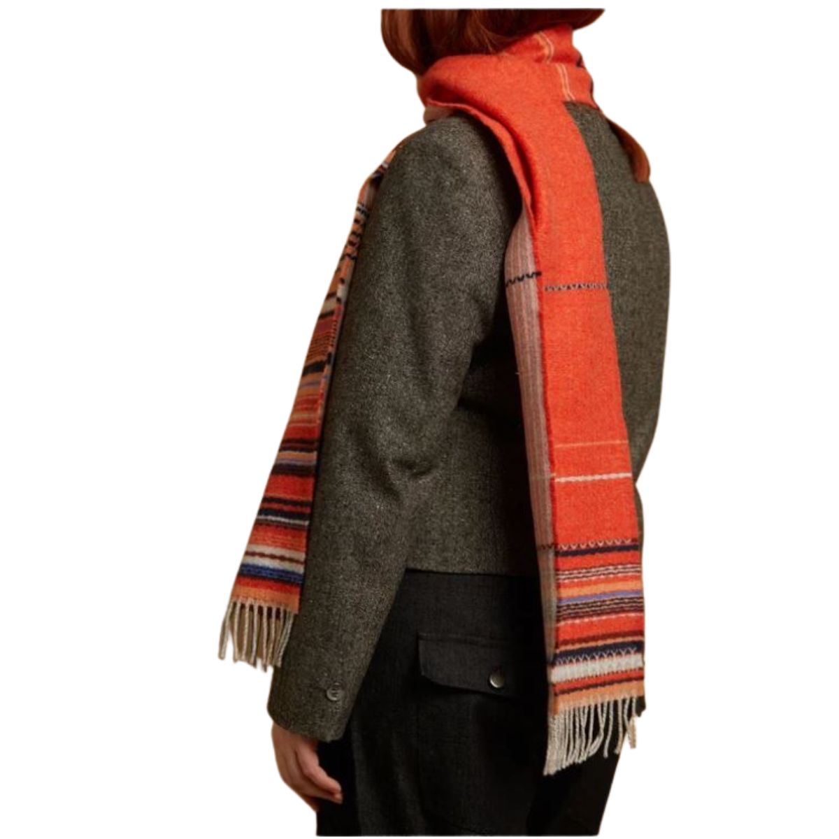 Wallace Sewell Lavanda Flame Lambswool Stripe Scarf