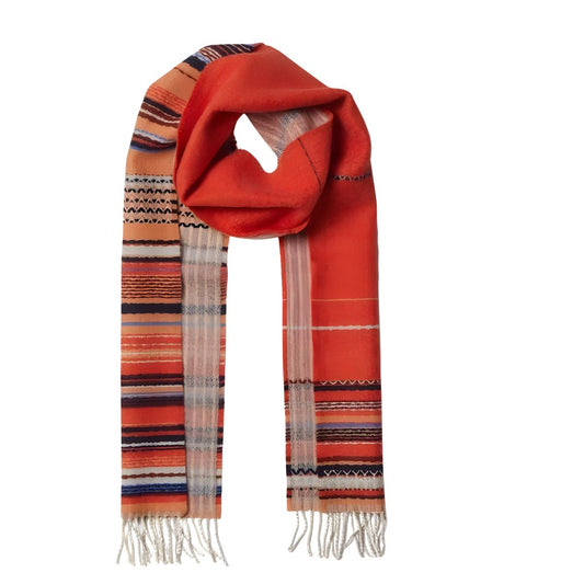 Wallace Sewell Lavanda Flame Lambswool Stripe Scarf